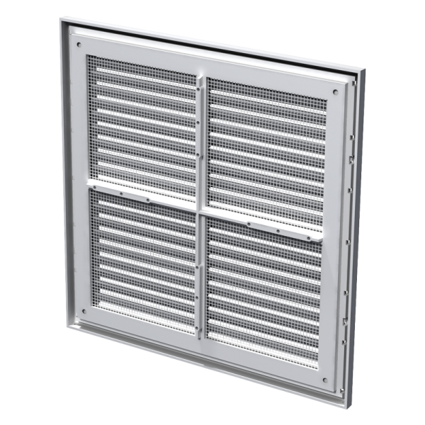 mv250back8002 Air pass - 0.02 m2. With a protecting insect screen and screw fixing Decoration of supply and exhaust vents of public, residential and industrial ventilation systems. Used for correct air flow distribution in premises. Wall or ceiling mounting. Made of quality and durable plastic. Multi-element structure. The internal part is fixed to the base with latches for easy cleaning without dismantling. Fixing with screw or lugs depending on modification.