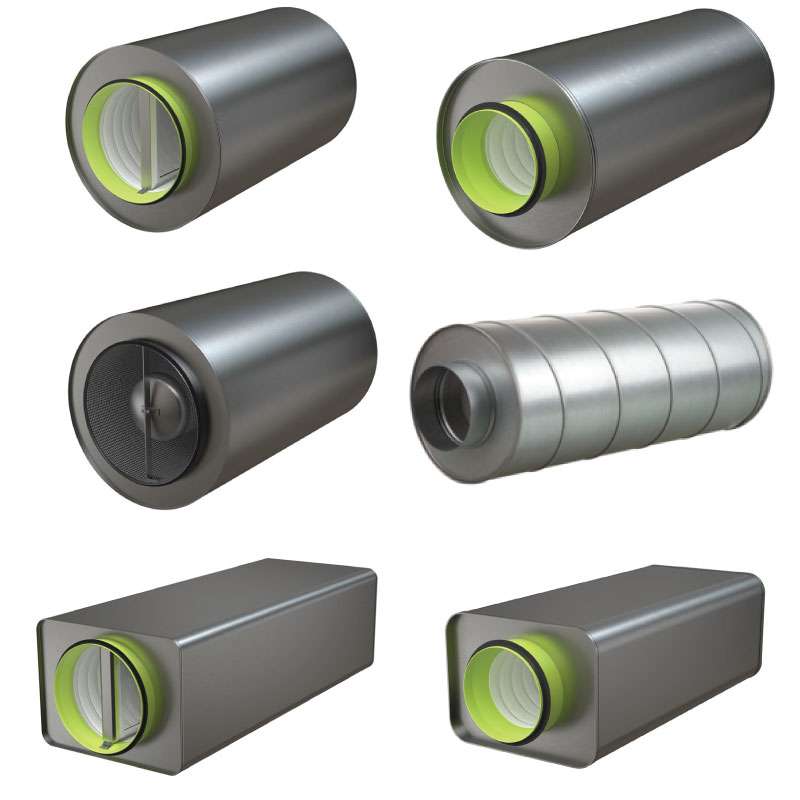 Silencer Sound Attenuators For Circular Ducts Archives VentPro