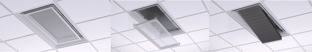 parasol zenith drop coil 1536x260 1 1024x173 1 PARASOL is a complete product family. The comfort modules are optimized to quickly mix the supply air with the room air, which provides better comfort in the room. In heating applications, this technique can be utilized advantageously to convey heat from the ceiling in a better way and attain good comfort in the occupied zone. A comfort module differs from a climate beam by distributing air in four directions instead of two. This maximizes the area for the mixture of supply air with the room air, which enables you to take out a high capacity, but without occupying more ceiling space than necessary.